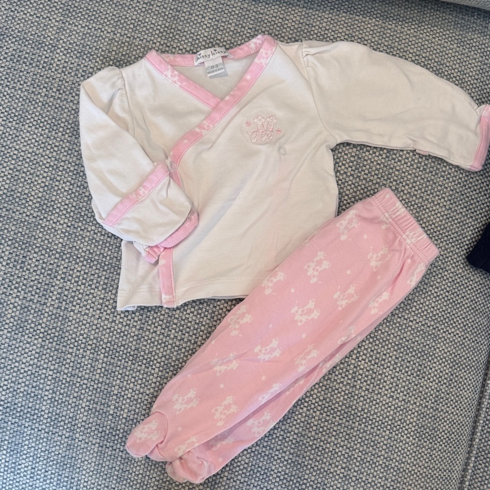 Baby Gear Pink and White Pajama Set